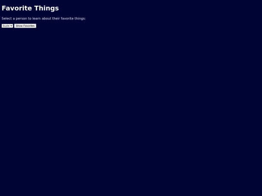 apps/favoriteThings screenshot