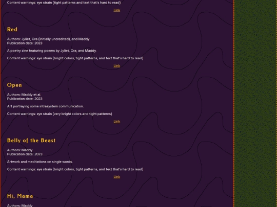 about/writings/zines screenshot