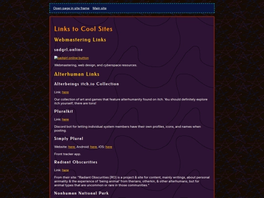 website/links screenshot