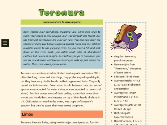 worlds/universes/mutania/encyclopedia/flora-fauna/sophonts/teronura screenshot