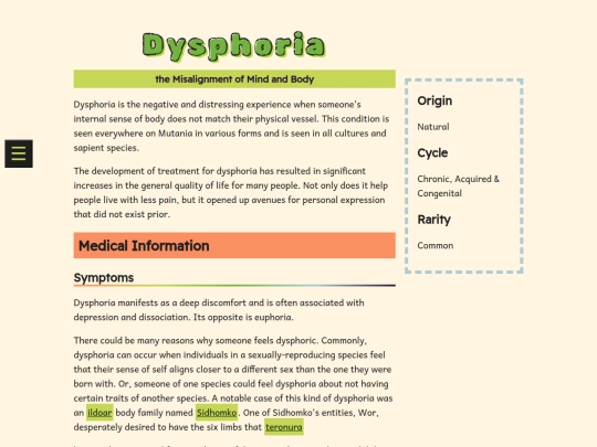 worlds/universes/mutania/encyclopedia/science-medicine/conditions/dysphoria screenshot