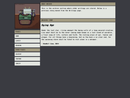 The other pages/archive screenshot