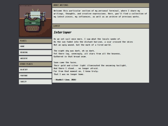 The other pages/writings screenshot