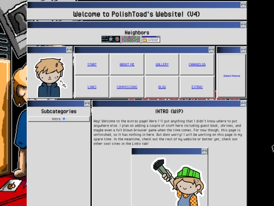 pages/extras screenshot