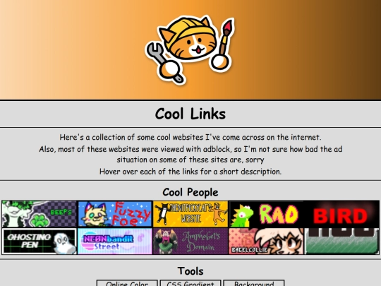 Links screenshot
