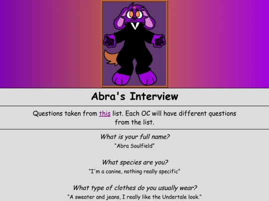 Sonas/Interviews/AbraInterview screenshot