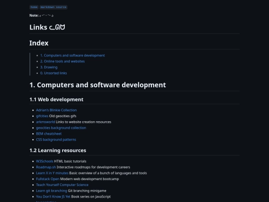 links screenshot