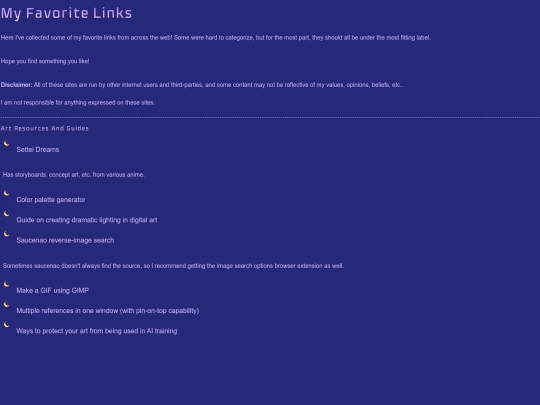 links screenshot