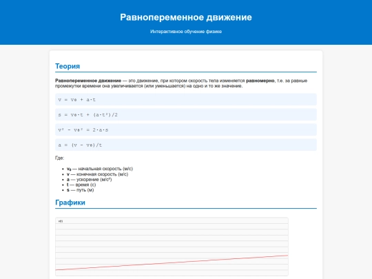 StudyHub/study/fizika/ravnoperemennoe screenshot