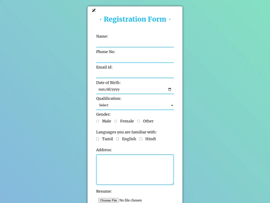 Registration_Form screenshot