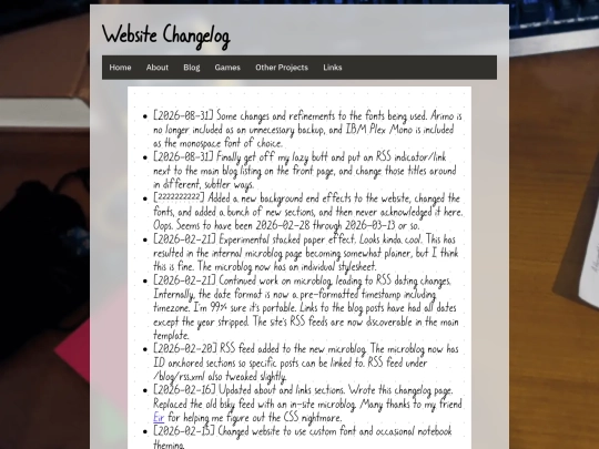changelog screenshot