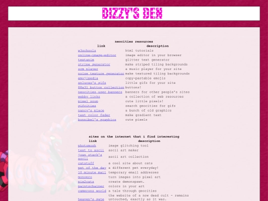 links screenshot