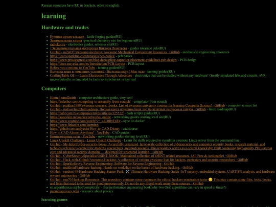 links screenshot