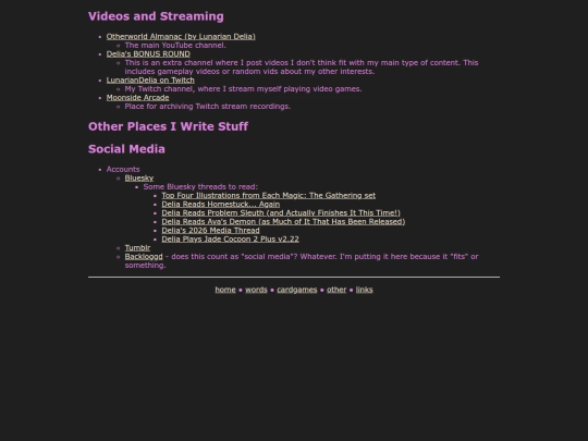 links screenshot