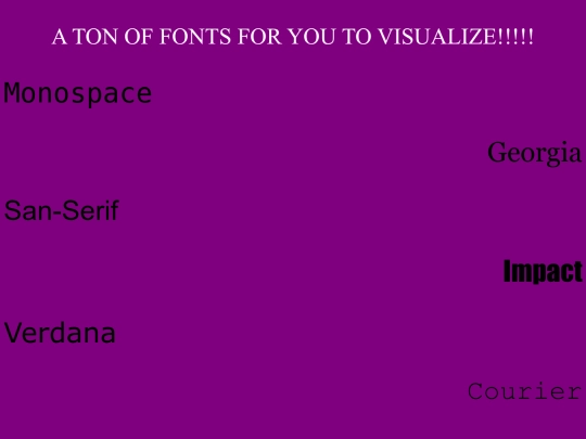 fonts screenshot