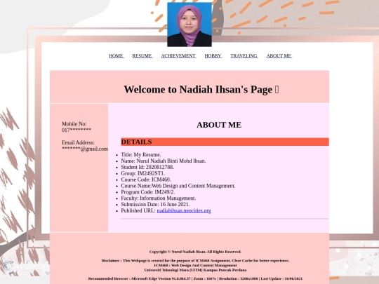 aboutme screenshot