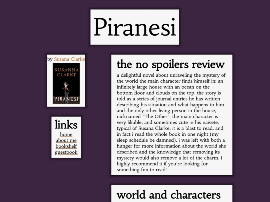 bookshelf/piranesi screenshot