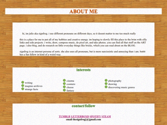 pages/aboutme screenshot