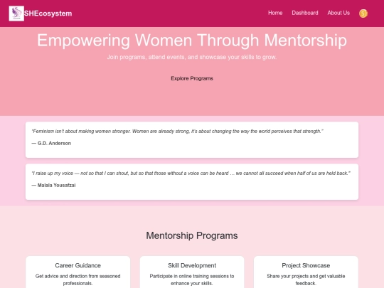 SHEcosystem/mentor screenshot