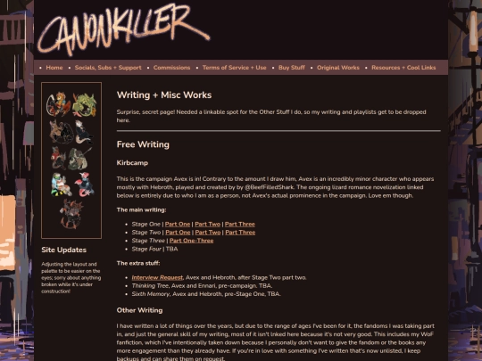 writing screenshot