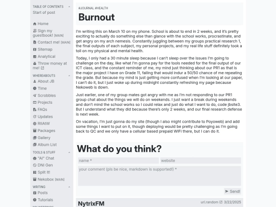 posts/burnout screenshot