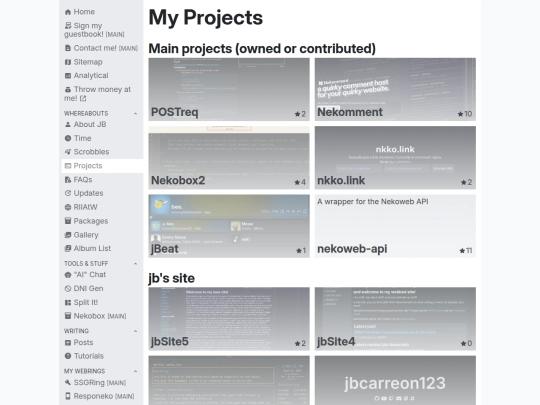 projects screenshot