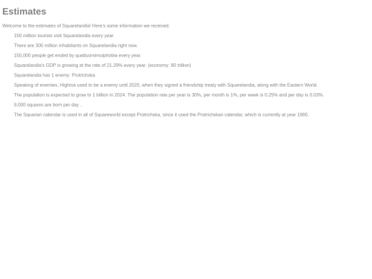 estimates screenshot