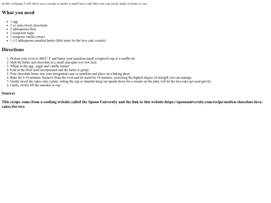 Recipe screenshot