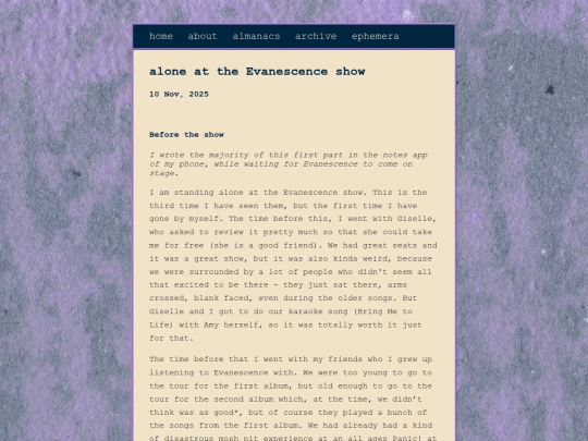 posts/2025-11-10-alone-at-the-Evanescence-show screenshot