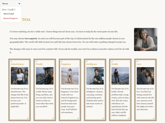 testing/onepercent/cyoa screenshot