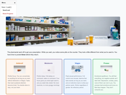 testing/pills/cyoa screenshot
