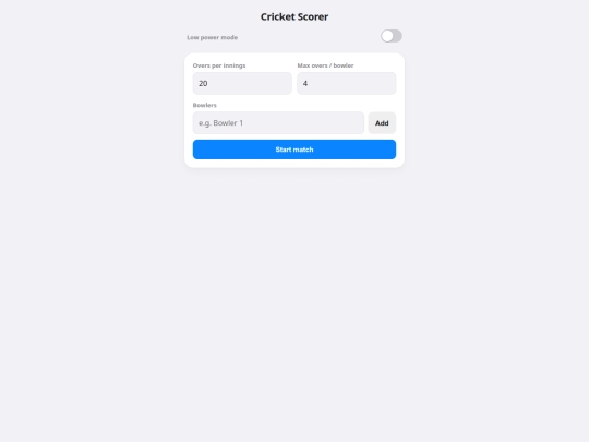 CricketScorer screenshot