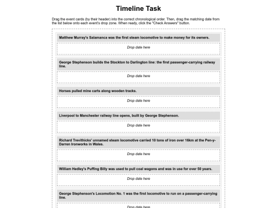 EarliestRailwaysTimeline screenshot