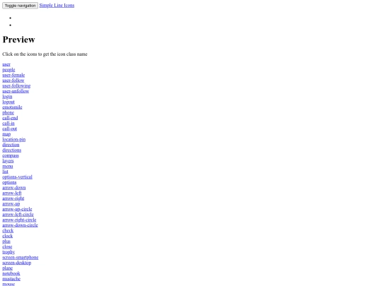 css/Simple Line Icons screenshot