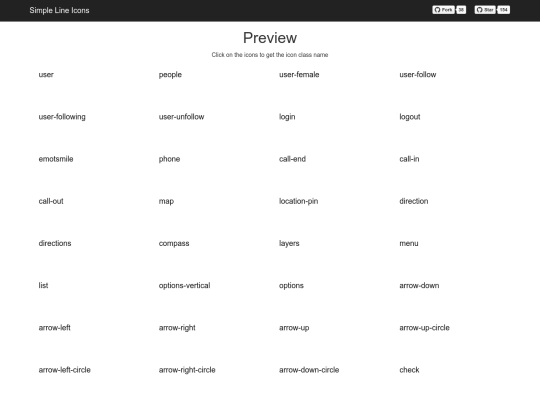 simple-line-icons/Simple Line Icons screenshot