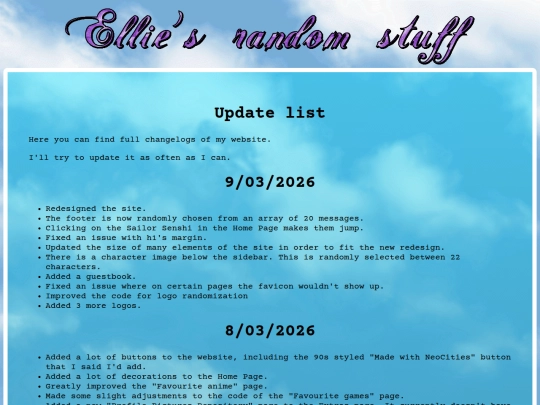updates screenshot