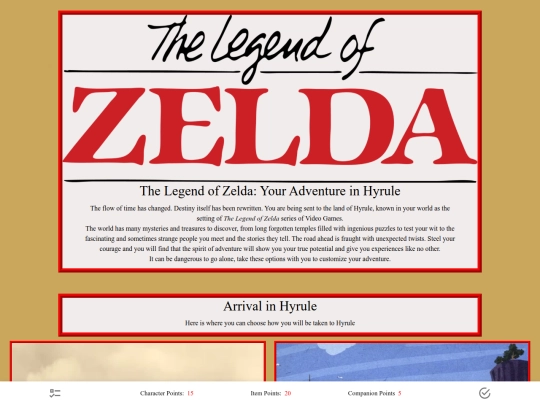 ZeldaCYOA screenshot