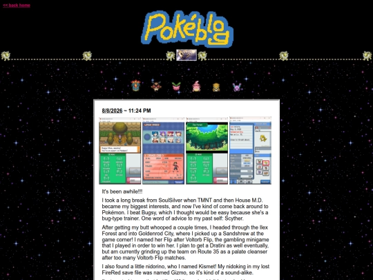 Pokeblog screenshot