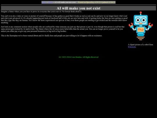 Blogs/AIwillmakeyounotexist screenshot