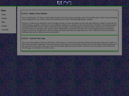 Blog screenshot