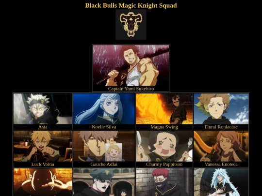 Anime/BlackClover/MagicKnights/BlackBulls screenshot
