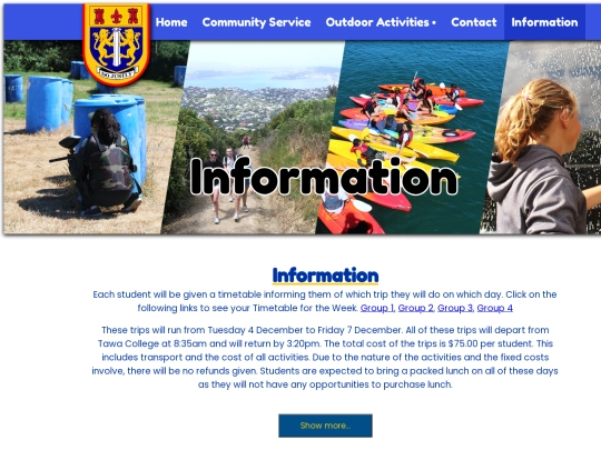 information screenshot