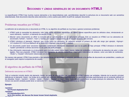 seccionesHTML5 screenshot