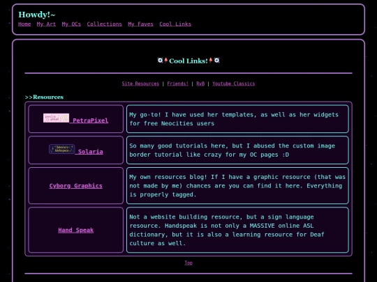 Links screenshot