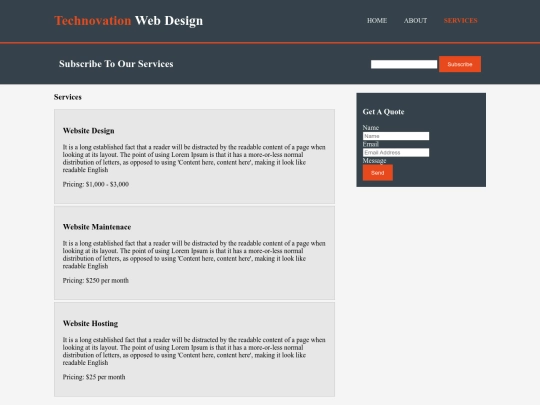 services screenshot
