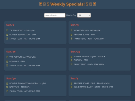 Events screenshot