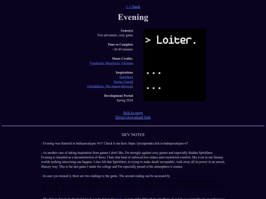 evening screenshot