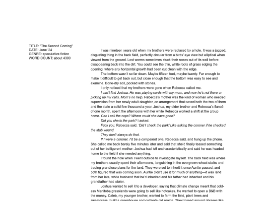 WRITING/secondcoming screenshot