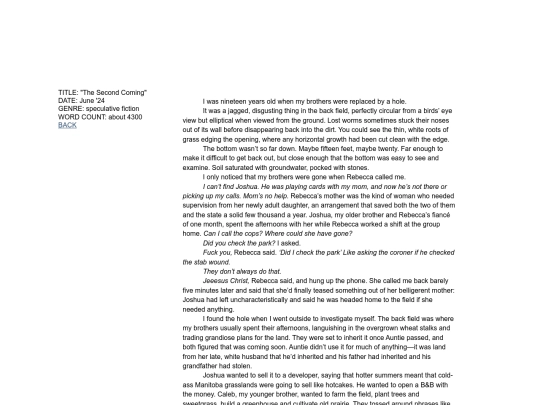 writing/secondcoming screenshot