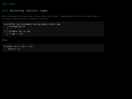 axon/errors/E176 screenshot